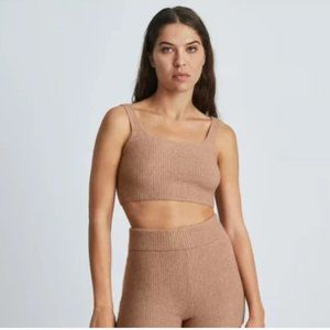 NWT Everlane The Cozy Stretch Tank Camel Tan cropped wool blend top M